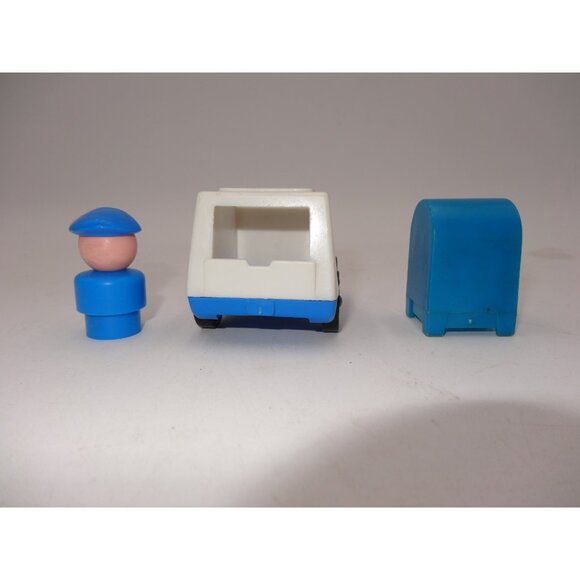 Fisher Price Little People Main Street Mail Truck Mail Box and Mailman Vintage - Picture 9 of 12